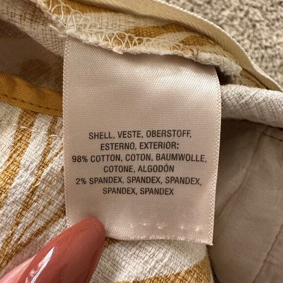Elevenses Anthropologie cream & yellow print shorts size 4 - Picture 5 of 11
